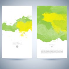 Set of vector watercolor template N84