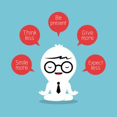 businessman meditating with positive thinking concept