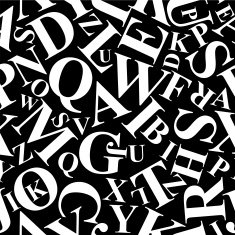 Repetitive pattern made of alphabet letters vector