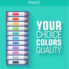 painter oil colors on tabler in flat style background icon