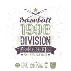 Retro emblem baseball division of college