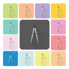 Compass Icon color set vector illustration