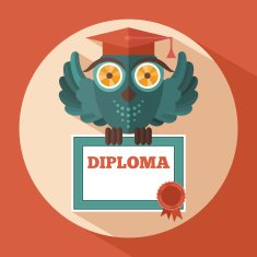 Owl in graduation cap N3
