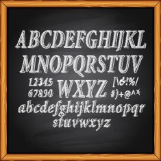 Alphabet lettering on chalkboard N2