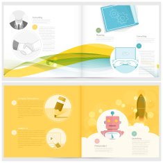 Brochure design template for business with concept icons N2