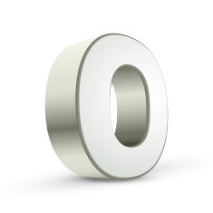3d alphabet silver O N2