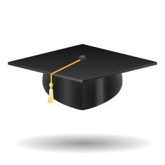 Graduation cap isolated on white