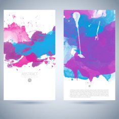 Set of vector watercolor template N85