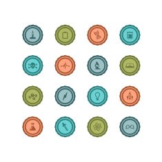 Retro Science Badges