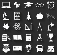 school icons vector set N2