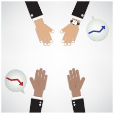 Hands of businessman with graph increase on background N4