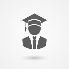 Graduate or professor in a mortarboard hat