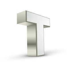 3d alphabet silver T N2