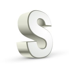 3d alphabet silver S N2