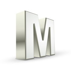 3d alphabet silver M N2