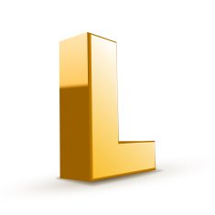 3d golden letter L N4