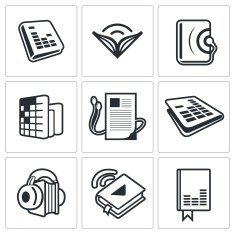 audio book icons set