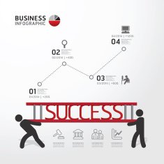 Business Infographic carrying ladder concept vector illustration