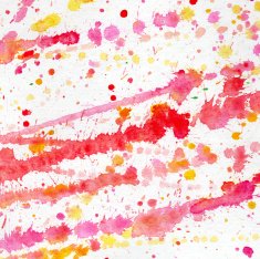 Watercolor pink splashes on paper