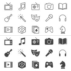 Entertainment thin icons