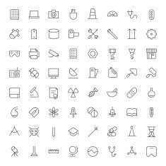 Thin Line Icons For Technology Industry and Science N2