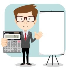 Accountant with a Calculator Vector Illustration N2