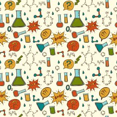 Vector abstract chemistry seamless pattern