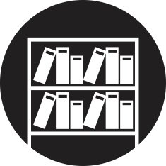 Books on the shelves simply retro vector illustration N3
