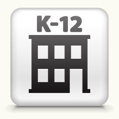 Square Button with K-12 school