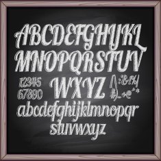 Chalk sketched lettering on blackboard N2