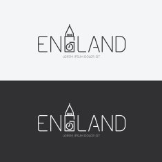Vector alphabet england design concept with flat sign icon