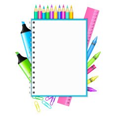 frame with colorful stationery N2
