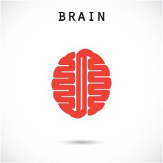 Creative brain abstract vector logo design template