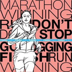 Female runner sketch illustration N9