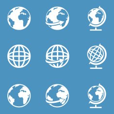 Vector Set of Globe Icons N9