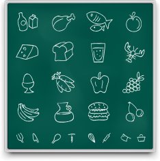 Chalkboard food icons