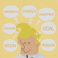 Businessman thinking plan to success