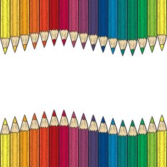 Seamless colored pencil vector border N2