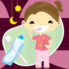 cute girl brushing teeth N2