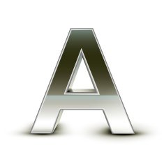 3d silver steel letter A N4