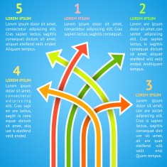 Five bright different way infographics Vector illustration N2