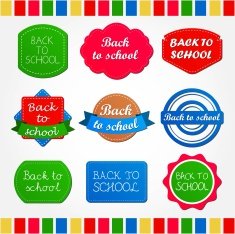 Collection of back to school labels