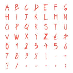 vector hand made watercolor alphabet