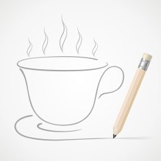 Pencil drawing Coffee cup N2