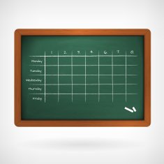 school timetable on chalkboard vector illustration