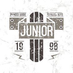 Emblem racing junior in retro style
