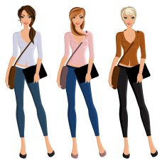 Girl student portrait set