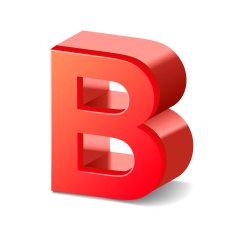 3d red letter B N7
