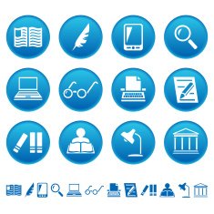 Book writing and reading icons