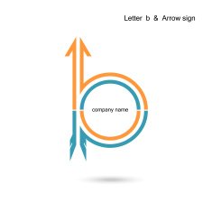Creative letter B icon abstract design vector template